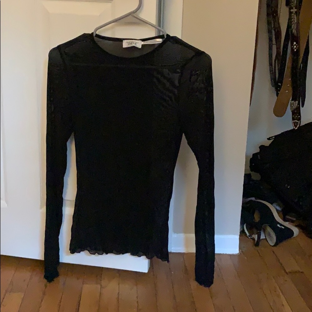 Black sheer top NWT
